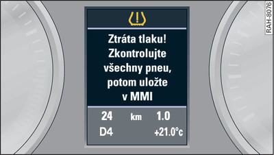 Sdružené přístroje: kontrolní světlo s pokynem pro řidiče